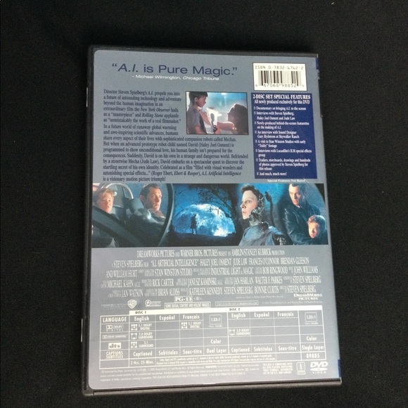 A.I. Artificial Intelligence DVD Movie Drama 2 Disc Special feature PG13 - Picture 2 of 2